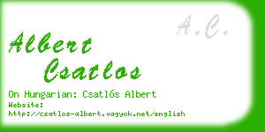 albert csatlos business card