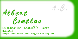 albert csatlos business card
